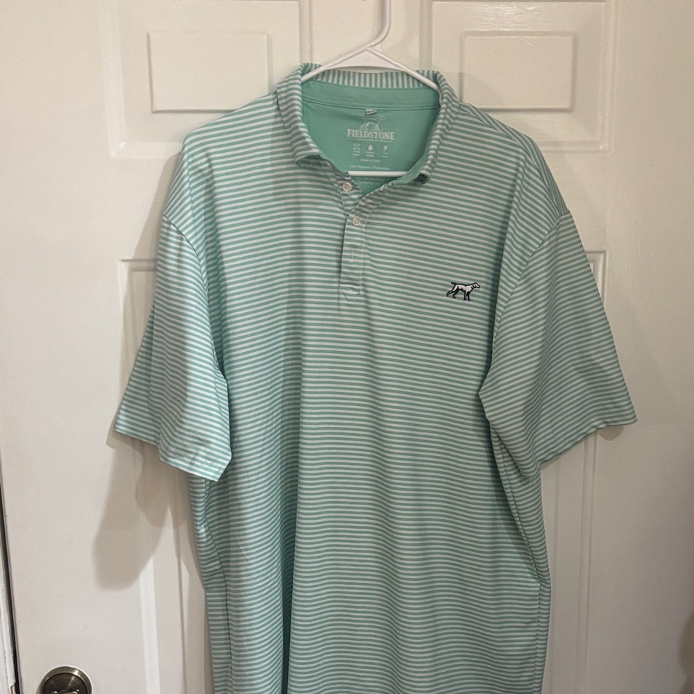 Fieldstone Pinstripe Polo Shirt in Mint